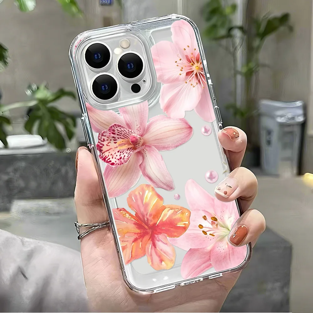 Pearl Blossom Transparent Phone Case Cover