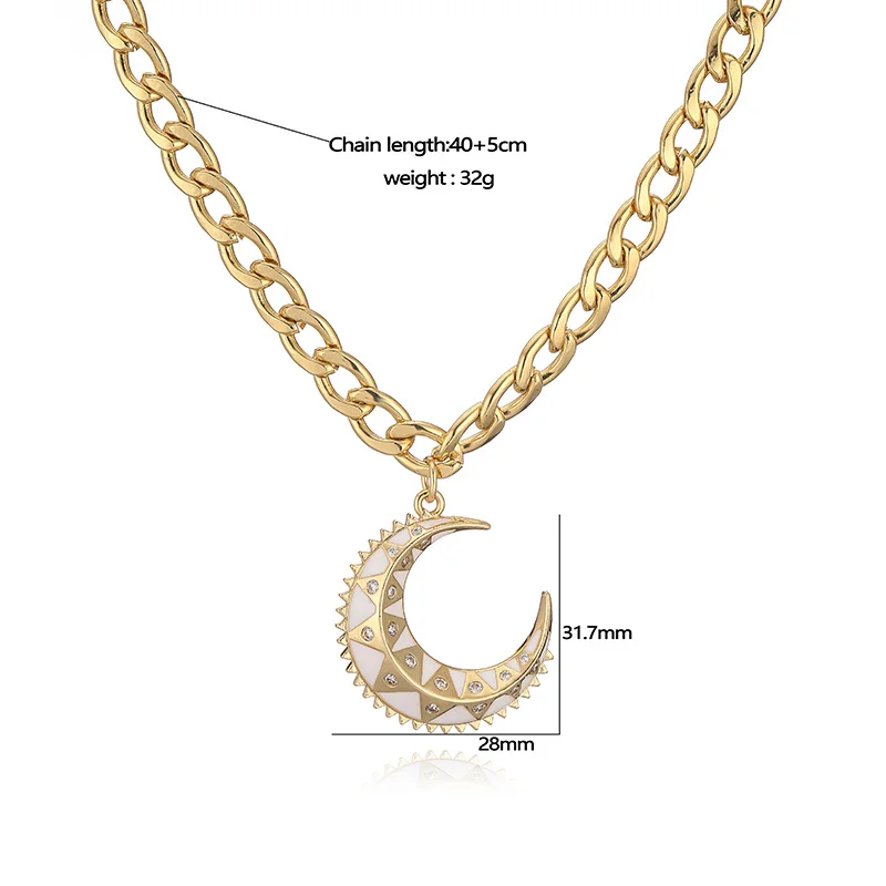 HECHENG cross moon pendant necklace image 4