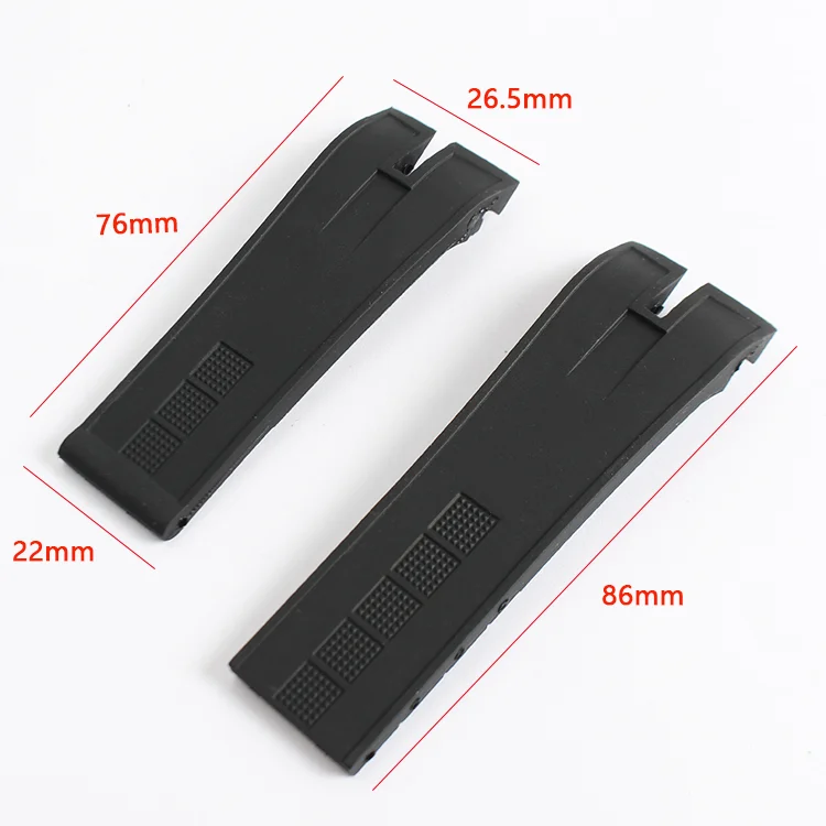 26.5mm Watch Accessories Black Nature Rubber Silicone Watchband Band For Roger Dubuis Strap For Easy Diver Belt Folding Buckle