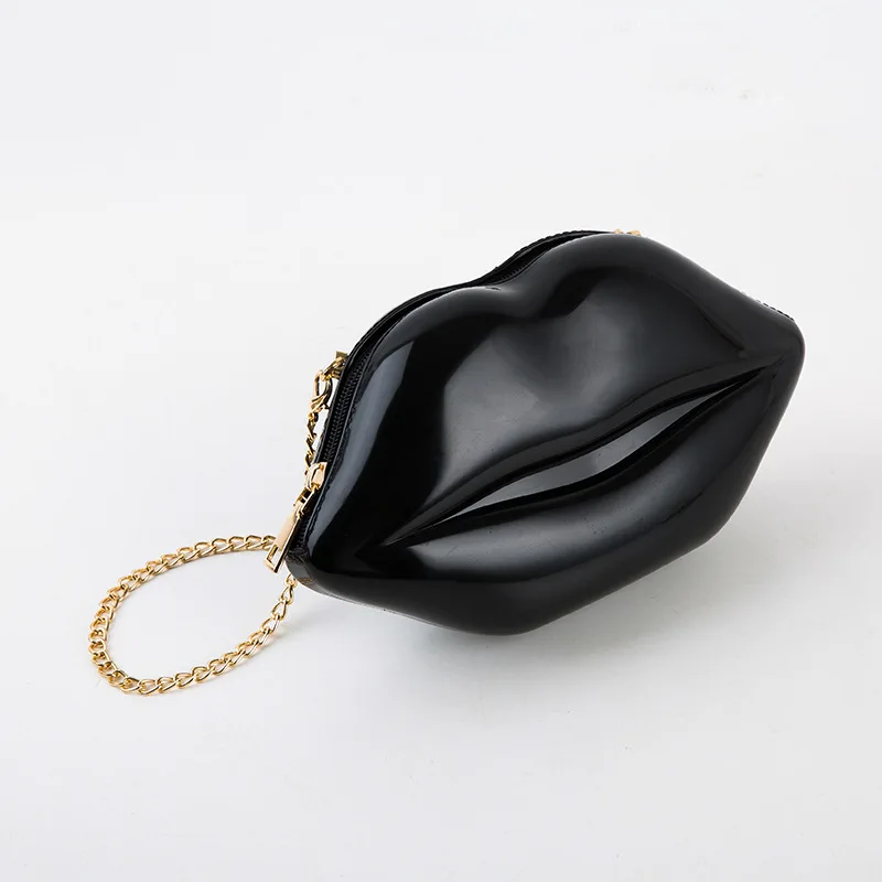 Personality Women Messenger Bags 2022 New Fashion Chain Lips Small Handbag Super Purse Female Happy Funny Wild Mini Shoulder Bag