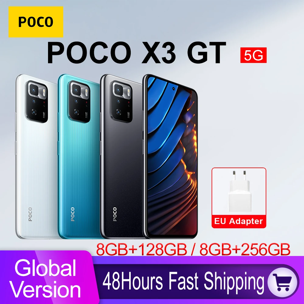 Global Version POCO X3 GT 5G 8GB 128GB / 256GB NFC Dimensity 1100 67W Turbo Charging 120Hz Refresh Rate 64MP Camera Cellphone best poco cellphones cheap