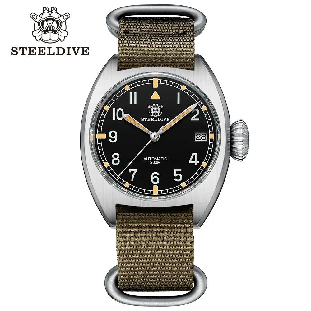 

STEELDIVE SD1907 Luxury Mechanical Watch Ultra Thick Sapphire Crystal 200M Waterproof Swiss Luminous 36MM Case Dive Wristwatch