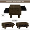 Coffee Table, 40-Inch Cocktail Tables Living Room Center Tables with 4 Storage Drawers, Coffee Table 3