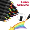 Rainbow Color Pencils for Kids, Concentric Gradient Crayons, Art Painting, Drawing Stationery, 10 PCs/Set, 7 Colors, Kawaii 6