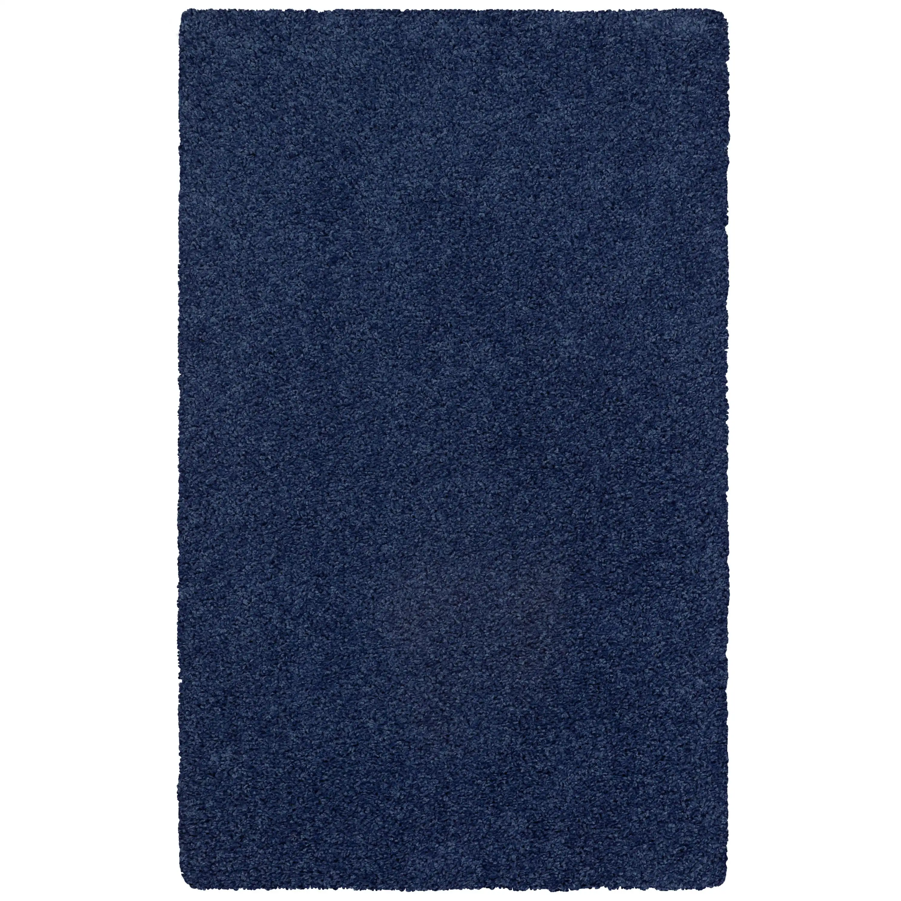 

Transitional Solid Navy Indoor Youth Shag Area Rug, 3' x 4'8"
