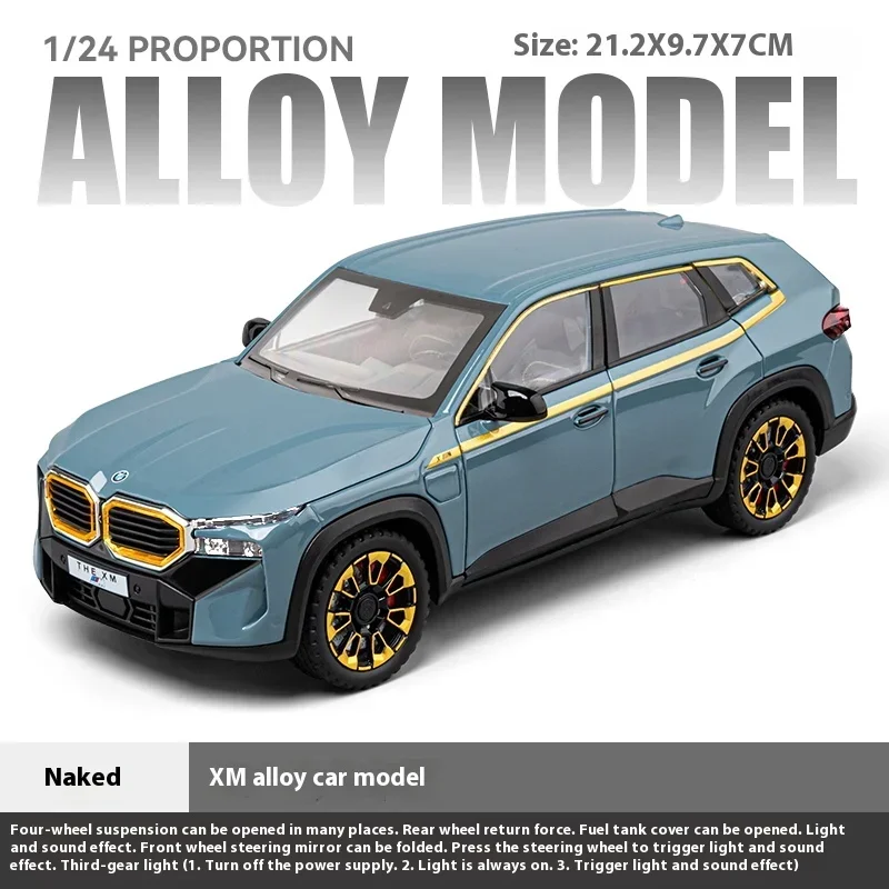 Luxury 1:24 Alloy Metal Diecast Car with Sound and Light - Children's Toy and Collectible Gift