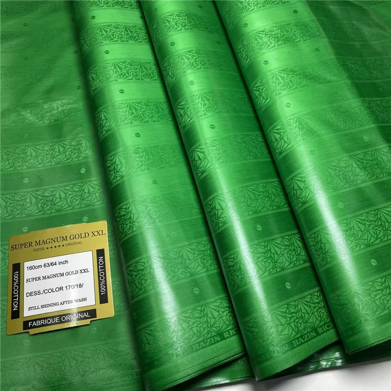 파티용 기니 브로케이드 원단, Bazin Riche Brode 2024 아프리카 대야 부자 원단 하이 퀄리티, 4L042201, 로트당 5 미터