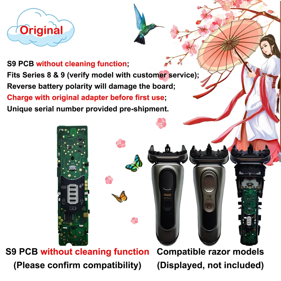 shaver Control Board S9 PCB Without Cleaning Function Compatible With 5793/5795, For Models_voghion.com