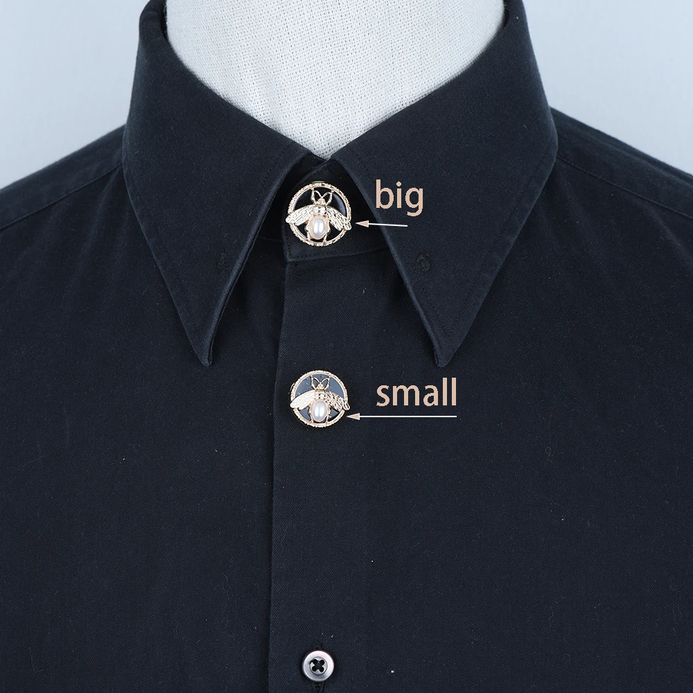 2PCS Cute Pearl Bee Button Covers Set Round Cufflinks Button Apparel Decorative For Shirts Tuxedos & Dresses