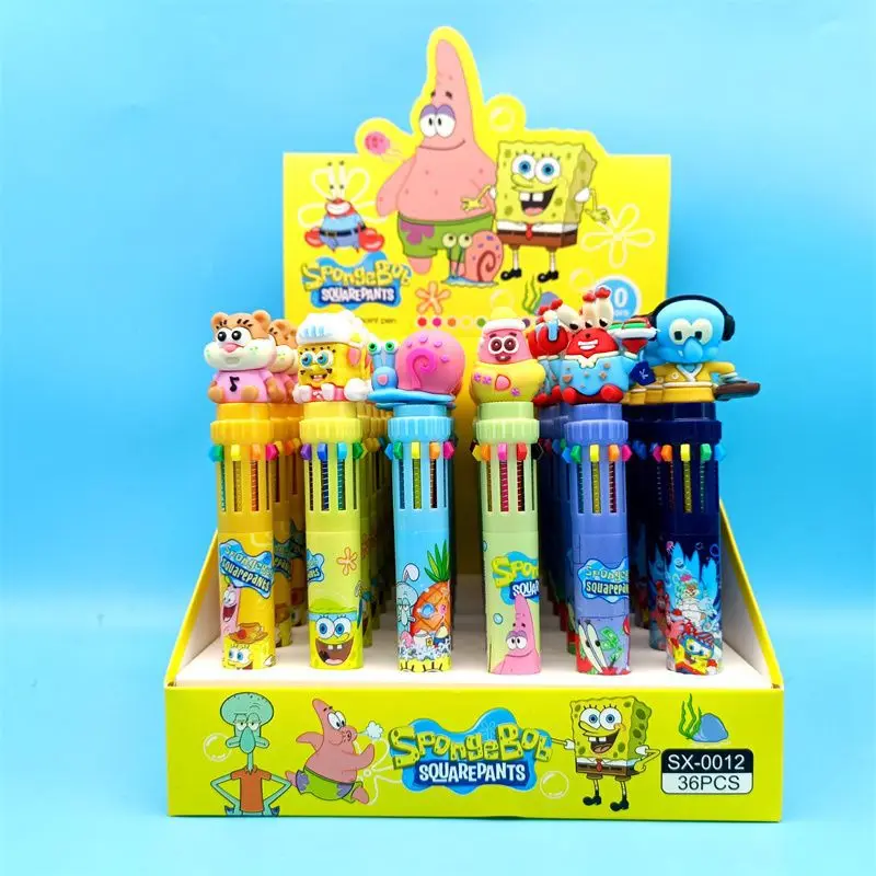 Ballpoint Pen 36 Pcs Cartoon Disney Mickey Doll 10-colors Ballpoint Pen Student Supplies Stationery