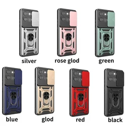 Heavy Duty Hard Back Case with Metal Kickstand and Lens Protector - Rugged Armor Design for Moto G100 Pro (Black)