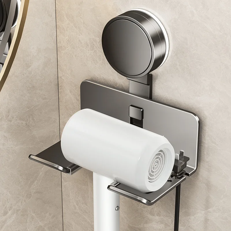 Storage Rack Hair Dryer Holder Bathroom Accessories Hair Dryer Holder Wall Dryer Cradle Straightener Stand Hairdryer Organizer Box Toilet Blower Holder Shelf