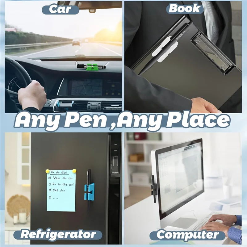 업그레이드된 10개입 실리콘 연필꽂이, 책상용 접착식 펜꽂이, 교실용 고무 싱글 펜꽂이 펜 클립 6cm 멀티