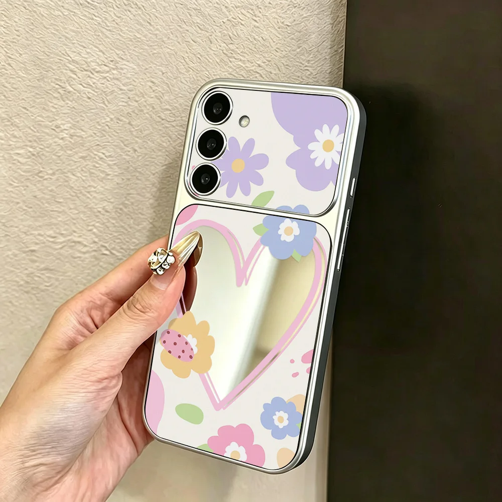 Chic Floral Shockproof Mirror Phone Case