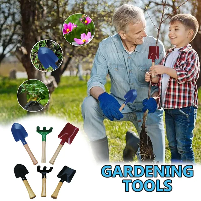 3Db Mini Kerti Szerszámok Kis Multifunkciós Lapátcsontos Ásó Fa Fogantyúval Háztartási Cserepes Növényi Növény Ripper