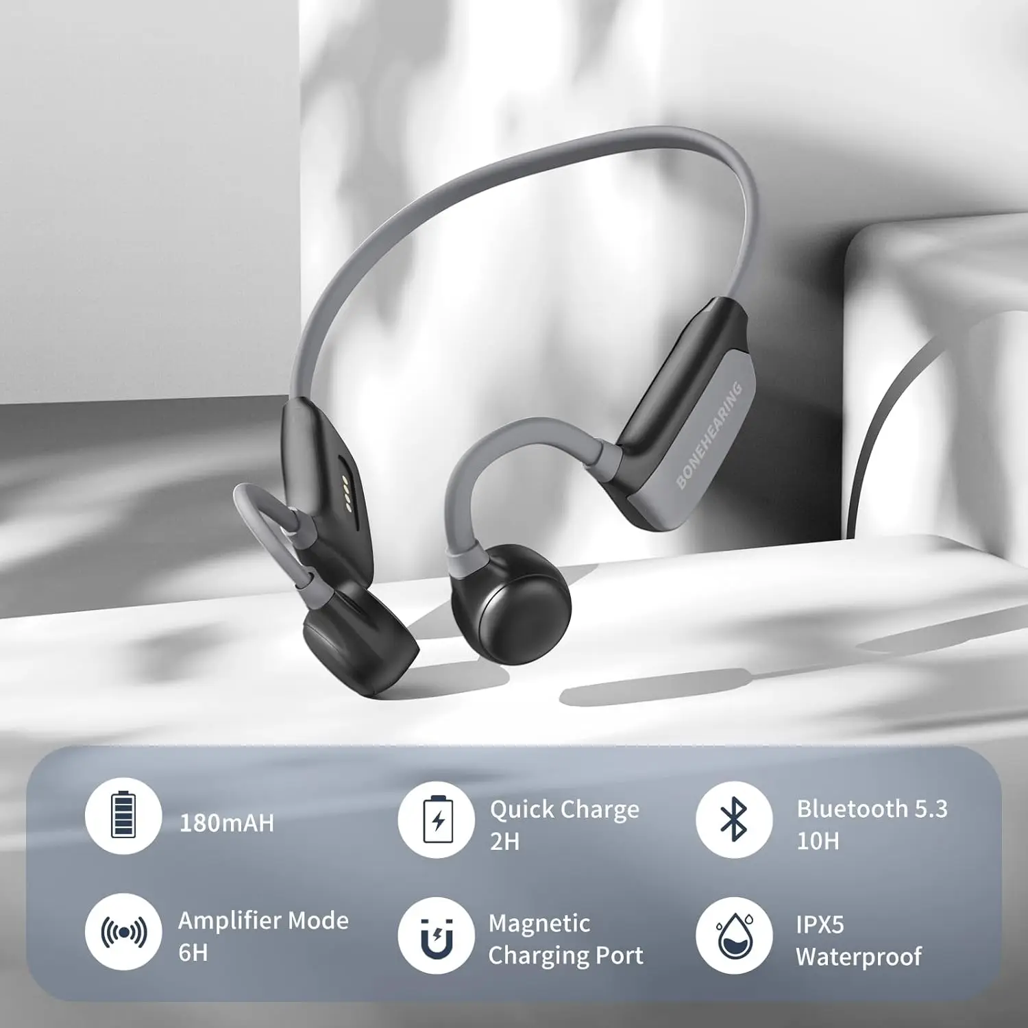 Newest Hearing Aids for Deafness Bone Conduction Hearing Aid for Elderly Children Deafness Earbuds Wireless Bluetooth Headset 5
