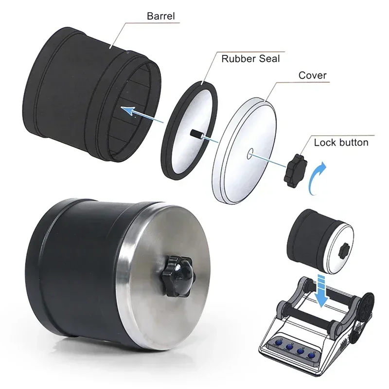 Rock Tumbler Kit DIY Electric Rock Tumbler Toy with Rough Gemstones Polishing Grits for Adult Kids Polishing Machine 220V 110V 6