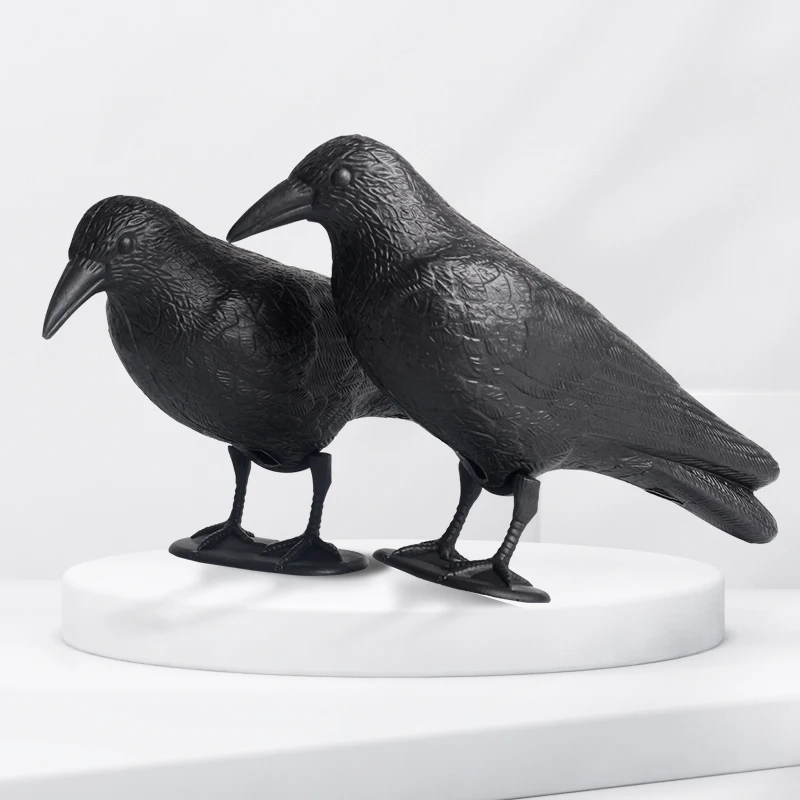 Plastic Simulation Crow Black Figurine Statue Home Desktop Decoration Halloween Decoration For Yard Garden Outdoor Courtyard