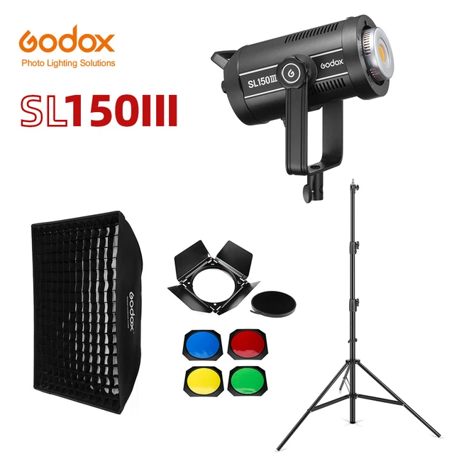 Godox-LEDビデオライト,SL-150Wインチ画面,150W,5600k,2.4g,ワイヤレスx system青,色付き