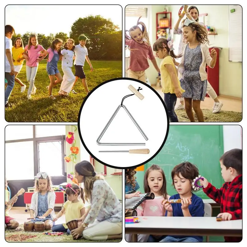 Music Triangle Instrument Steel Music Hand Instrument Steel Triangle Percussion Bell With Strikers For Rhythm Education