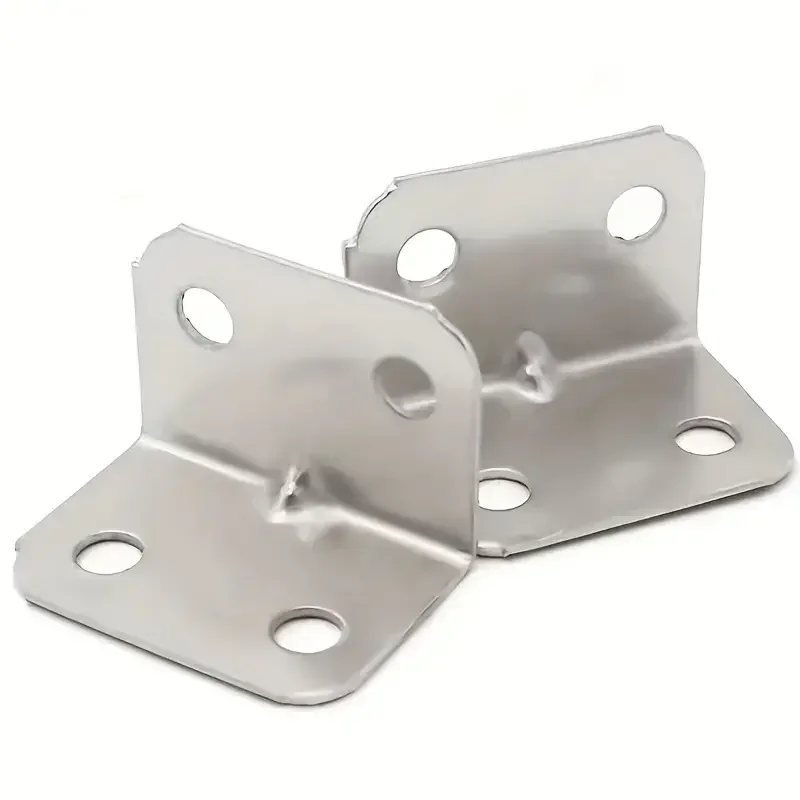 Stainless Steel Angle Bracket Angled Furniture Hardware Furniture Hardware Angle Connector Angle Bracket 50/10PCS Universal Stainless Steel Corner Bracket 90 Degree Right Angle Fixed Bracket Wood Furniture Bedframe Cabinet Accessorie