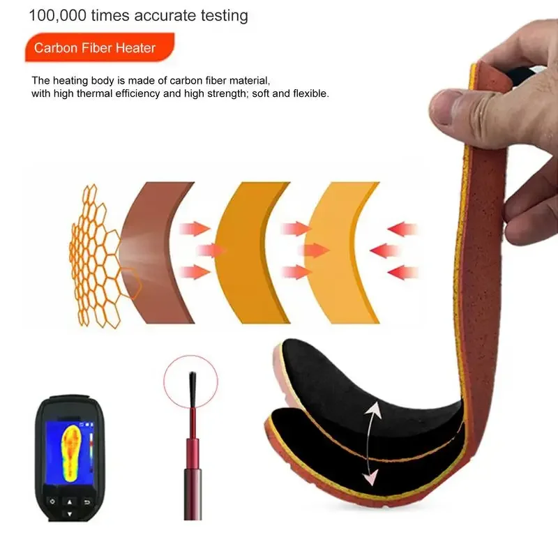 Heated Insoles Winter Shoe Inserts USB Insoles Shoes Boot Keep Warm Washable Outdoor Sports Thermal Shoe Pads