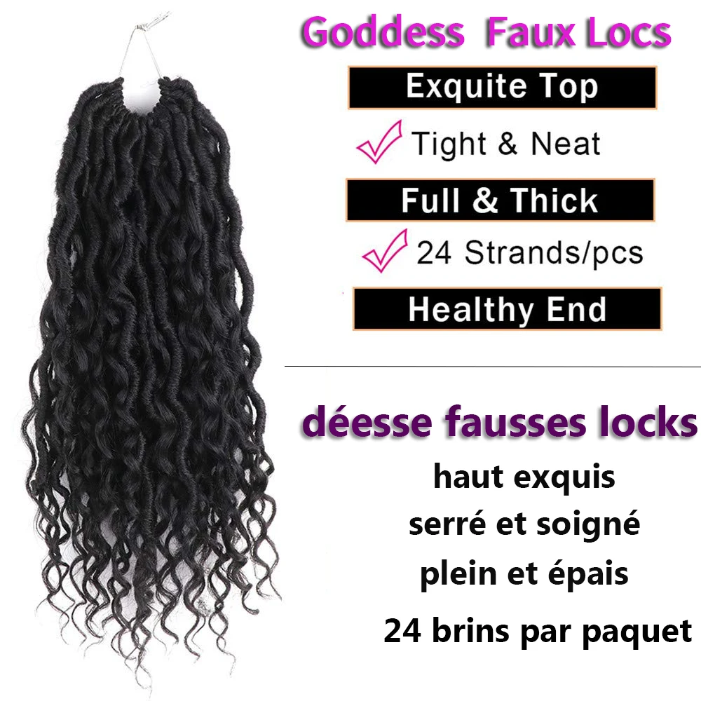 Curly River Locs Goddess Faux Locs Crochet Hair Pre-Looped Synthetic Braids Extensions Long Dreadlocks Braid Hair IPARTY braiding hair extensions dreadlock extensions braiding hair hair extensions crochet hair extensions