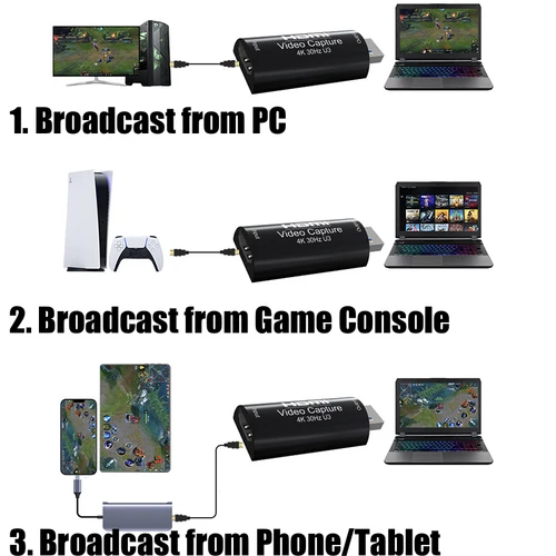 실제 USB 3.0 HDMI 호환 비디오 캡처 카드 게임 녹화 박스, PS4 PS5 스위치용 라이브 스트리밍, 4K 30HZ MS2130, 1080p 60fps 2