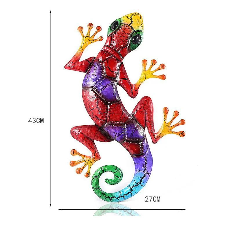 Metal Gecko Yard Garden Decoration for Outdoor Statues Home-garden Wall Decor Miniature Accessories Sculpture Lizard Ornaments
