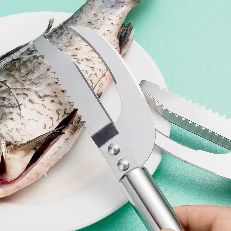 Fish Scaler Tool Seafood Fish Cutter Scraping Fish Cleaning Remover Cleaner Kill Fish Scraper Tools Bone Tweezers Kitc
