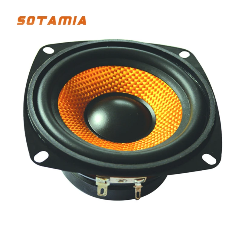 Sotamia 1Pc 4 Pollici Woofer Audio Audio Speaker Driver 4 Ohm 15 W Altoparlante Subwoofer Multimediale Professionale Fai-Da-Te Altoparlante Quadrato