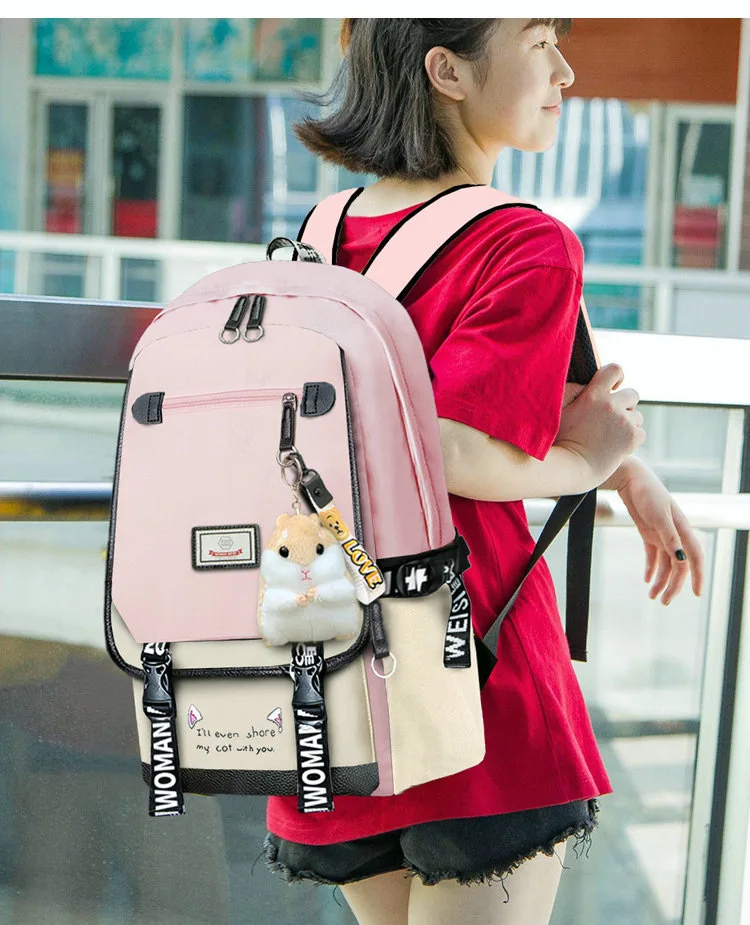 New Backpack Female Korean Version Middle and High School Student Schoolbag Female Casual Campus Back