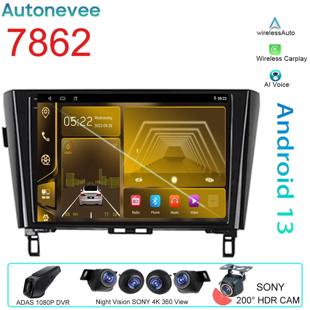 

Car Android For Nissan X-Trail Qashqai 2 J1T32 J10 J11 2014 - 2019 Auto Radio GPS Navigation Multimedia Video Player No 2din DVD