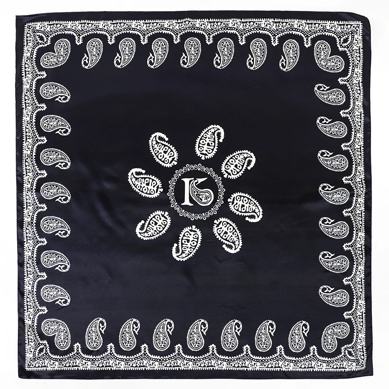 90*90cm Platz Silk Schal Frauen Mode Designer Schöne blumen Foulard Weiche Satin Schal Kopftuch Schals Hals kopftuch – Detail 3