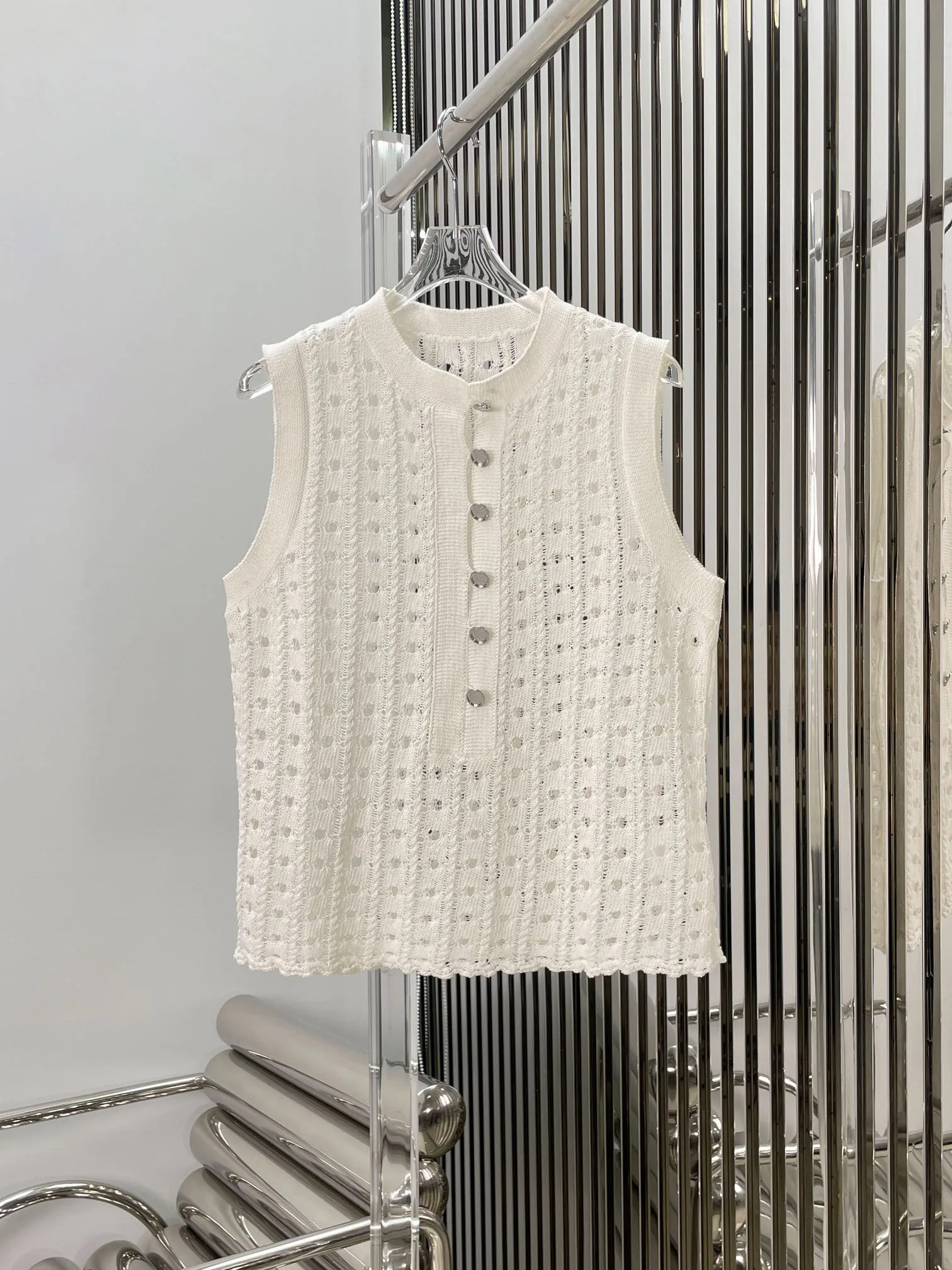 

2023 Autumn/Winter Fashion New Women's Clothing Hollow Knitted Vest 0916