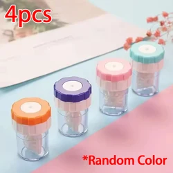 Portable Rotatable Contact Lens Cleaning Container and Storage Tool (Random - 4pcs)