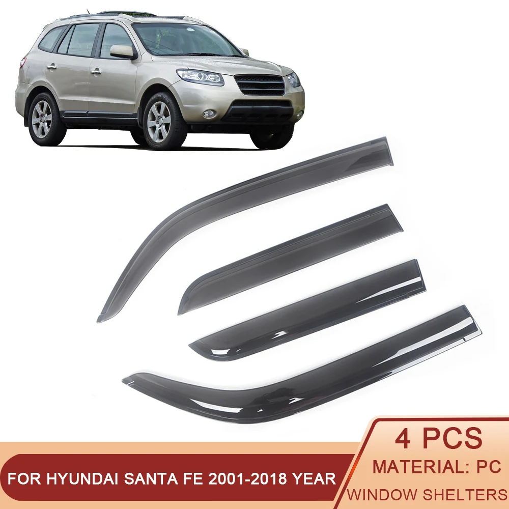 

Козырек автомобильный тонированный черный для Hyundai Santa Fe 2001-2018