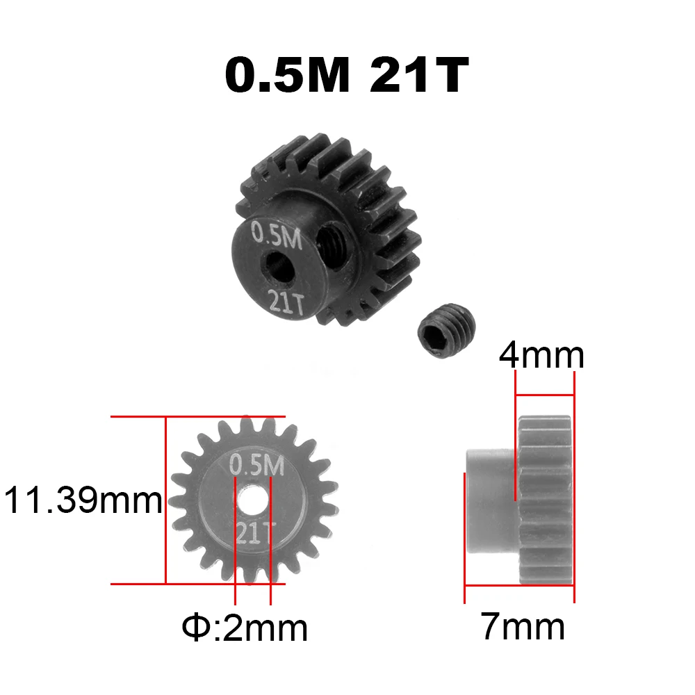 PYFORE M0.5 Motor Getriebe Ritzel 2mm Blende 13T - 27T für 1/18 1/24 RC Modell Auto Buggy Truck Crawler Zubehör – Detail 9