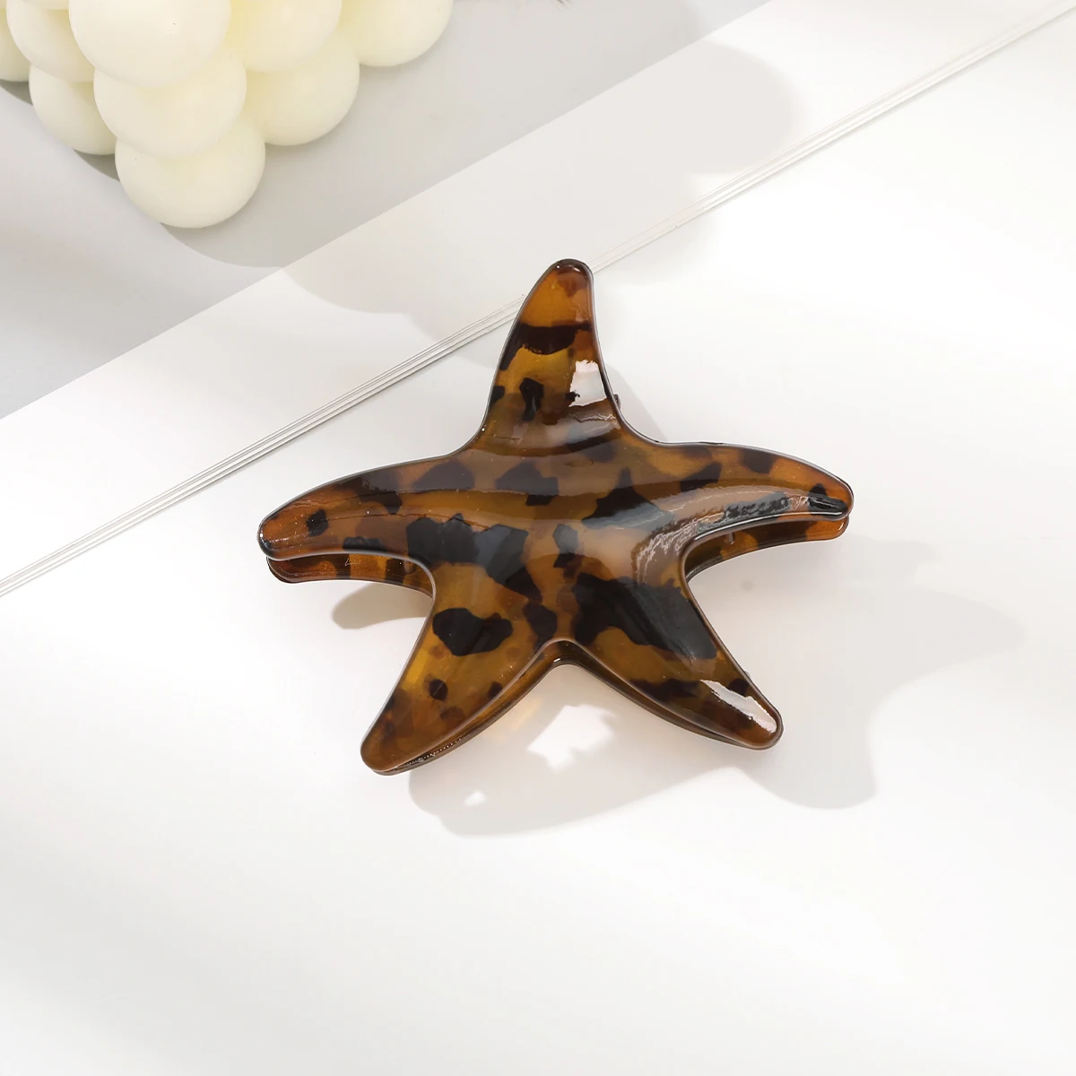 Starfish Leopard Print Clip Claw Women's Korean Half-Tied Hair Clip Claw Shark Clip For The Back Of The Head Hairpin Accessories