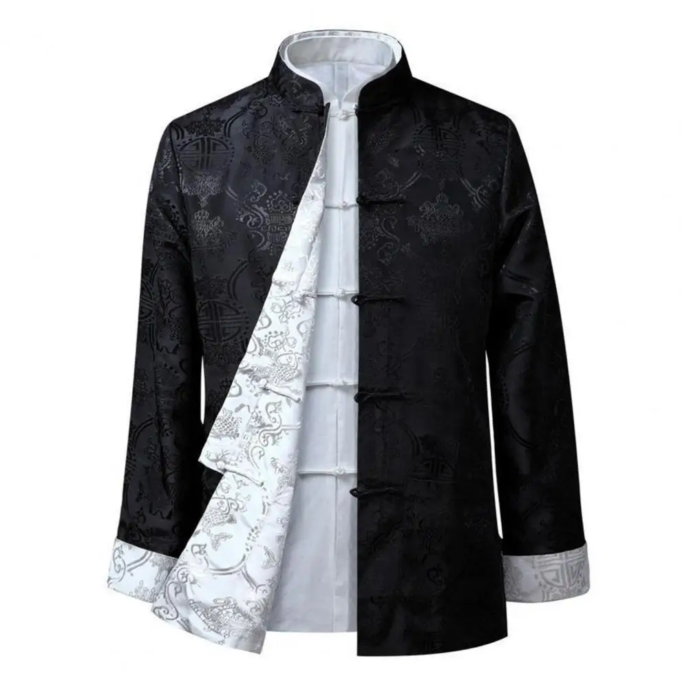 Description Picture 6 of itemClassic Chinese Jacket Soft Traditional Clothing Stand Collar Full Sleeves Chinese Shirt Chinese Shirt Thermal