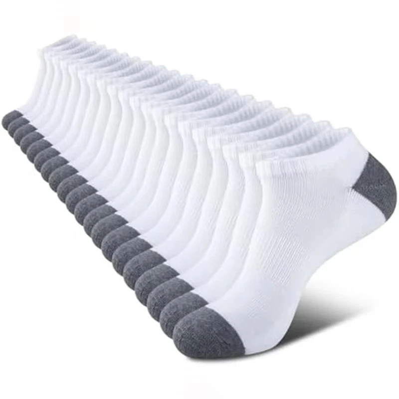 5 Pairs Ankle Running Socks Men Solid Sweat Absorbing Short Socks Comfortable Breathable Low Cut Sport Socks
