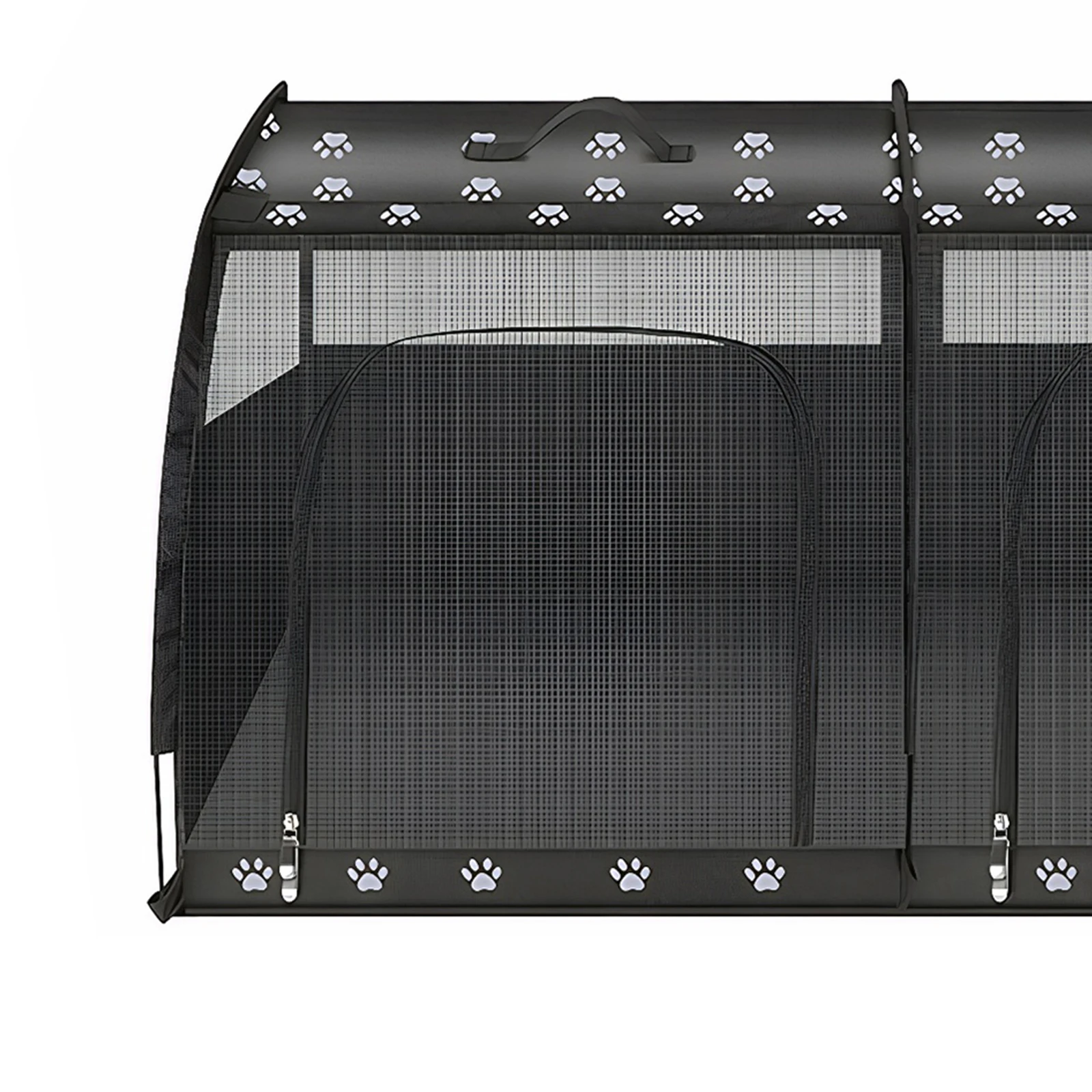 Portable 2-in-1 Double Pet Kennel/Shelter Twin Compartment Show House Cat Cage/Condo for Car Travel Outdoor Camping