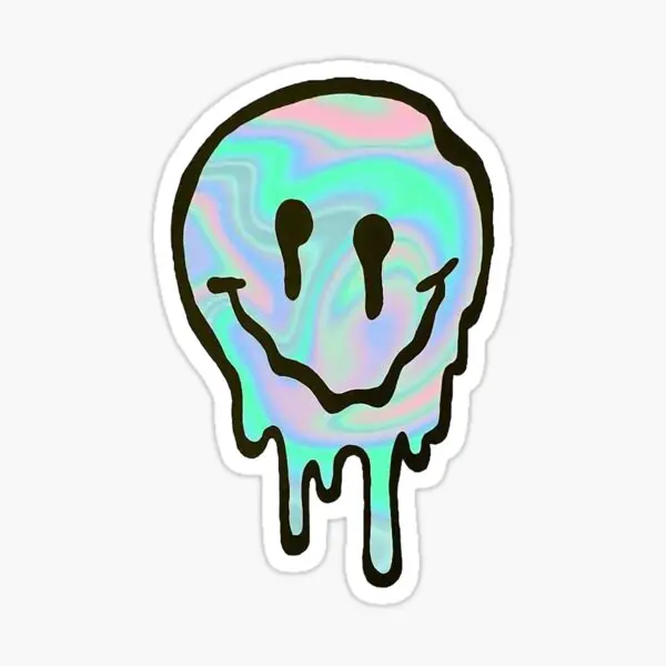

Awesome Holographic Face 5PCS Stickers for Anime Laptop Home Cartoon Decorations Luggage Funny Living Room Window Car Bumper