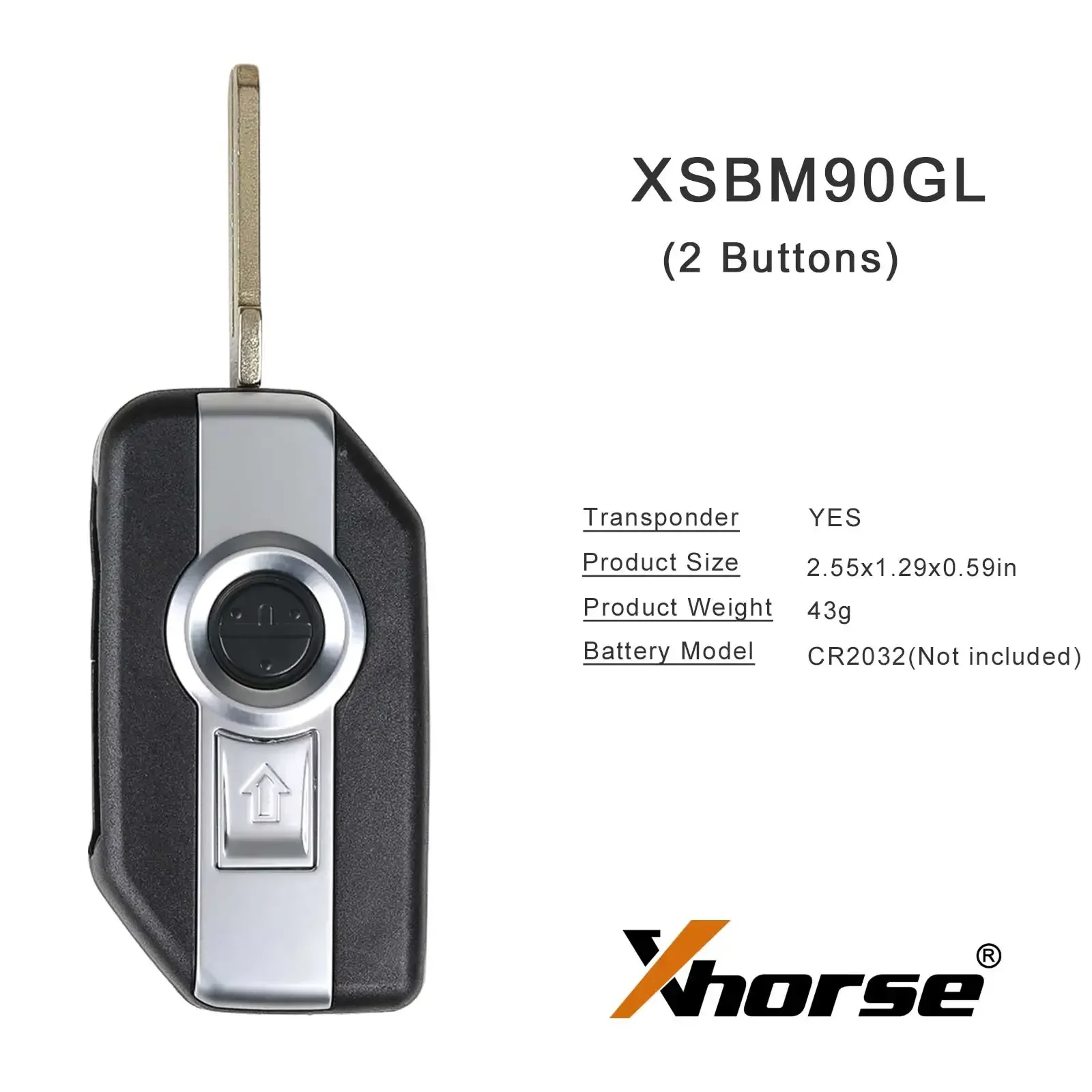 

Смарт-ключ Xhorse XSBM90GL XM38, для мотоциклов BMW, чип 8A, 3 кнопки, корпус без логотипа, 1 шт.