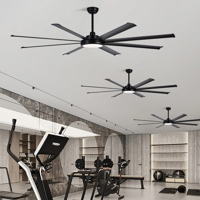 80 Inch Industrial Ceiling Fans With Lights Indoor/Outdoor Ceiling Fan with Remote Control Noiseless for Patio Porch Garage