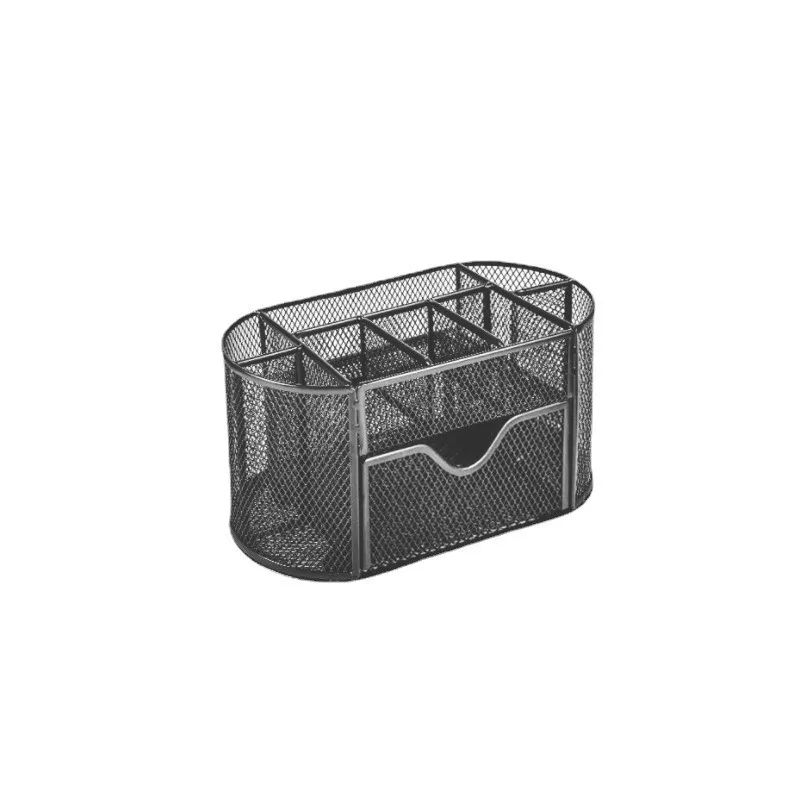 Mesh Desk Organizer Multifunctional Office Desktop Stationery Organizer Drawer Pencil Holder Home Office Supplies