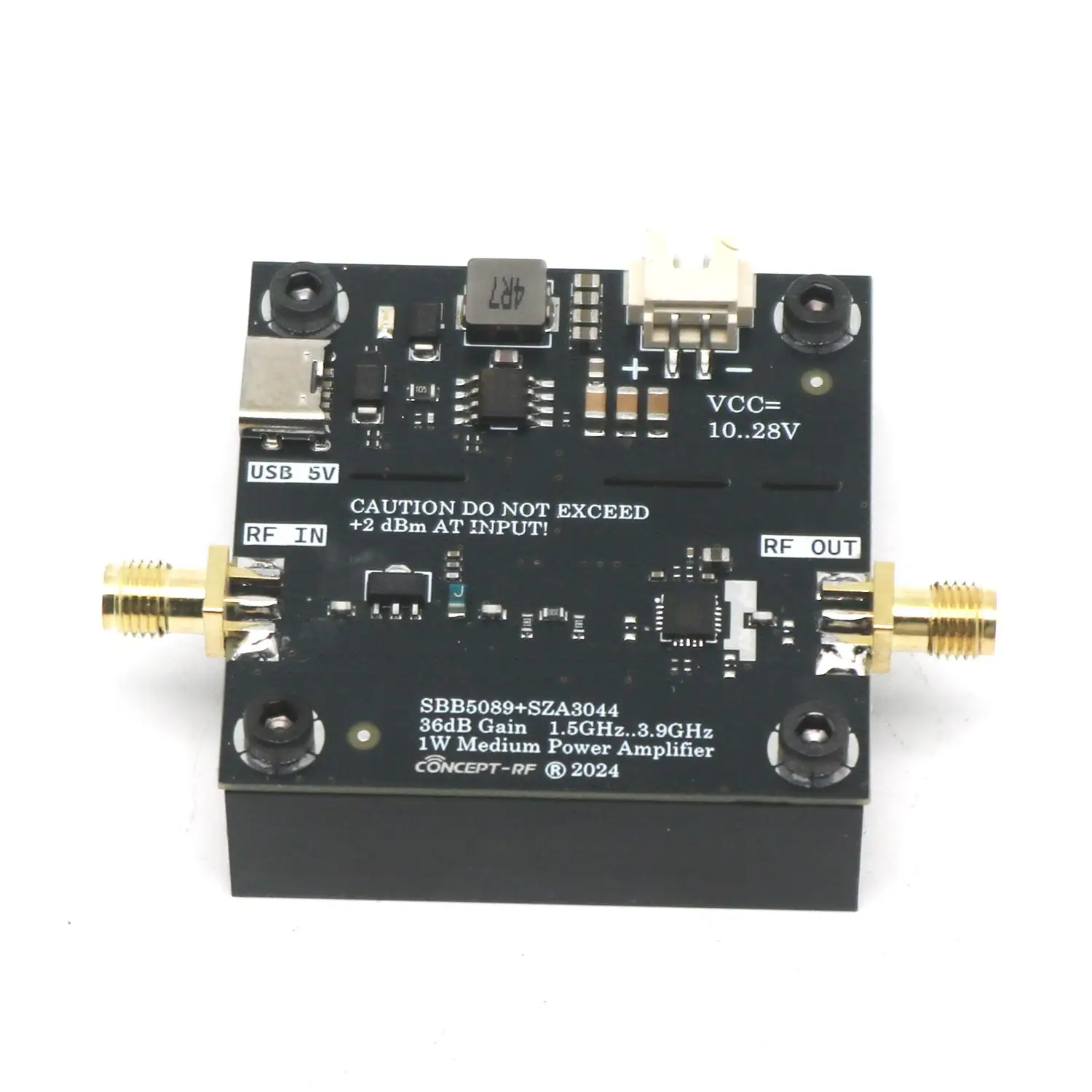 SBB5089 + SZA3044 1.5-3.9GHz RF-Leistungsverstärker 36dB 1W Breitbandtreiber 1575mhz GPS / WiFi / LoRa 2.4G Bluetooth Transmitter Bühne – Detail 4