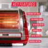 Large Capacity Rotisserie & BBQ Oven, Digital Controls, Compact Storage, Perfect Preset Rotation Speed, 4