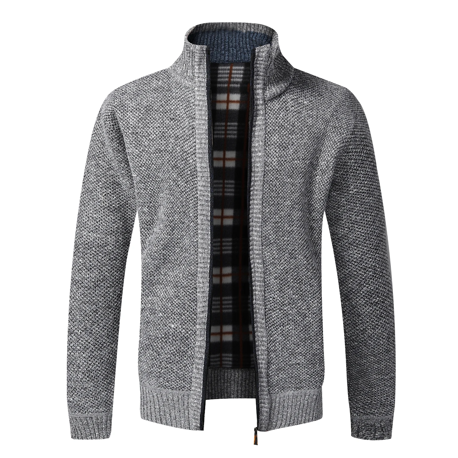 Cárdigan cálido de lana para hombre, chaquetas con cremallera completa, suéter de punto ajustado, abrigo de marca de lujo, Jersey americano, Otoño e Invierno