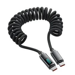 Enhanced Nylon Braided High - Speed USB - C Charging and Data Cable - Retractable Design, 120W 6A - 95cm (Type - C)